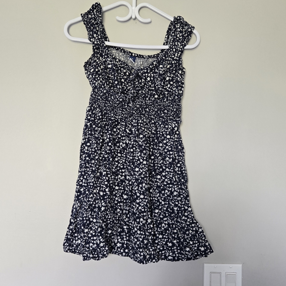 Old Navy Navy Blue Floral Mini Dress